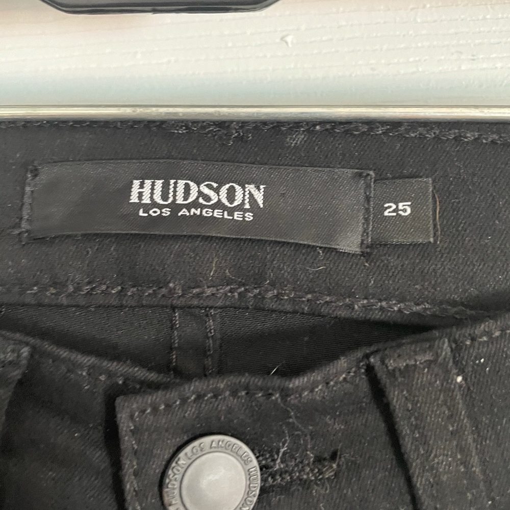 Hudson Jeans High Rise Skinny Black Metallic Sz 25 - Picture 5 of 9